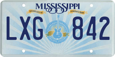 MS license plate LXG842