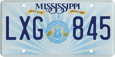 MS license plate LXG845