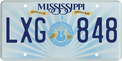 MS license plate LXG848