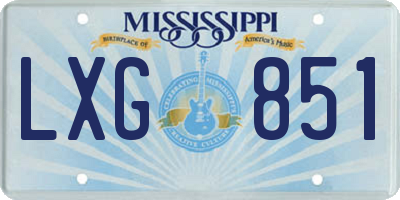 MS license plate LXG851