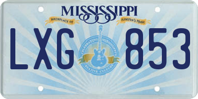 MS license plate LXG853