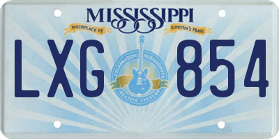 MS license plate LXG854