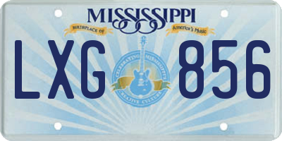 MS license plate LXG856