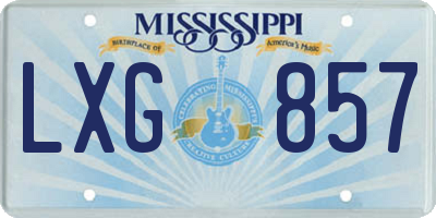 MS license plate LXG857