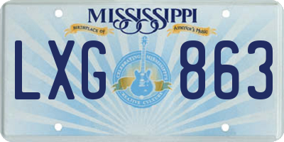MS license plate LXG863