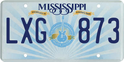 MS license plate LXG873