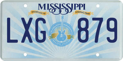 MS license plate LXG879