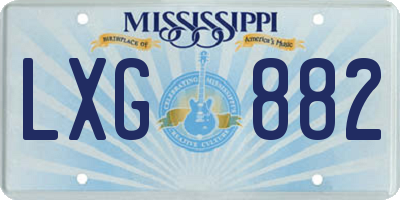 MS license plate LXG882