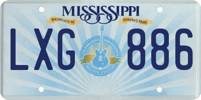 MS license plate LXG886