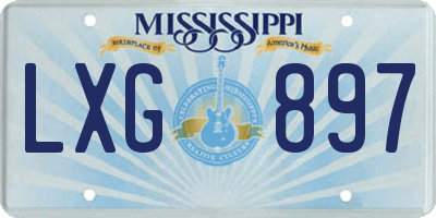 MS license plate LXG897