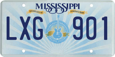 MS license plate LXG901