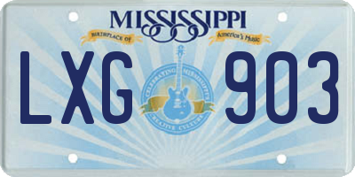 MS license plate LXG903