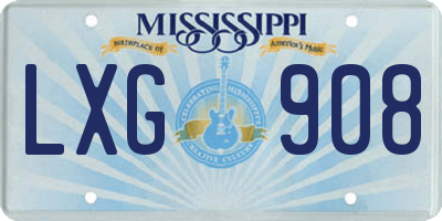 MS license plate LXG908