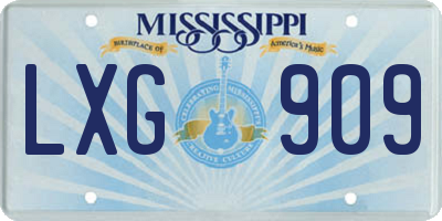 MS license plate LXG909