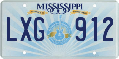 MS license plate LXG912