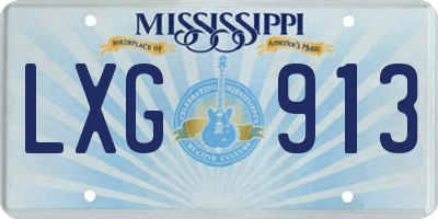 MS license plate LXG913