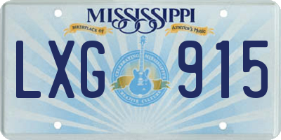 MS license plate LXG915