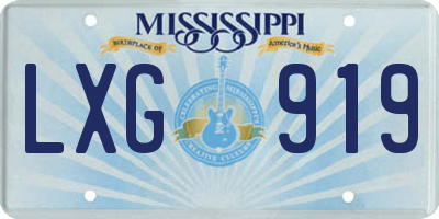 MS license plate LXG919