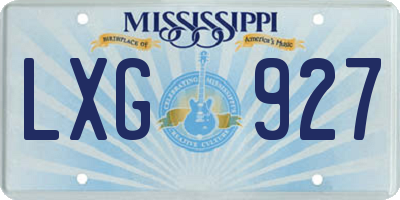MS license plate LXG927