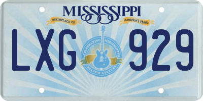MS license plate LXG929