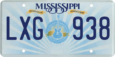 MS license plate LXG938