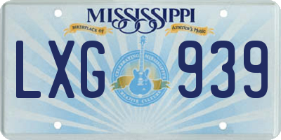 MS license plate LXG939