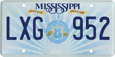 MS license plate LXG952