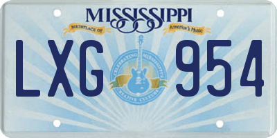 MS license plate LXG954