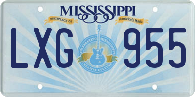MS license plate LXG955
