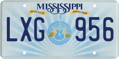 MS license plate LXG956