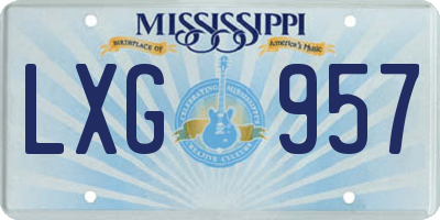 MS license plate LXG957