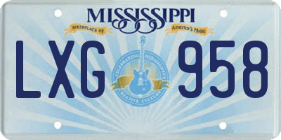 MS license plate LXG958