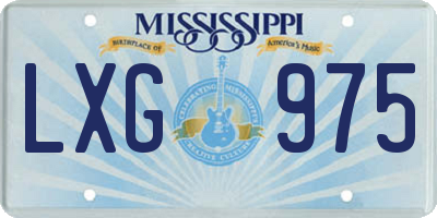 MS license plate LXG975