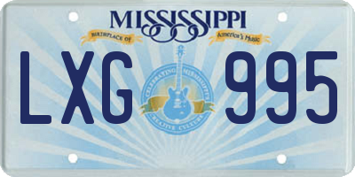 MS license plate LXG995