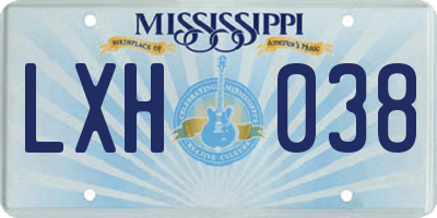 MS license plate LXH038