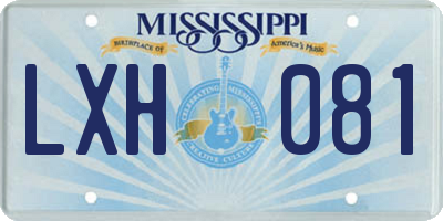 MS license plate LXH081