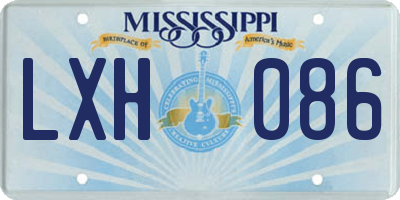 MS license plate LXH086