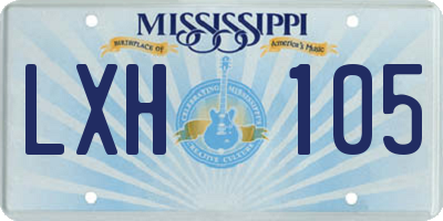MS license plate LXH105