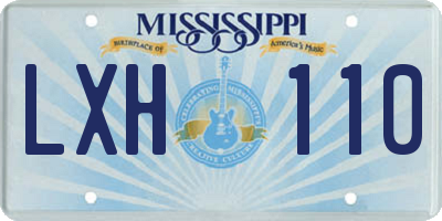 MS license plate LXH110