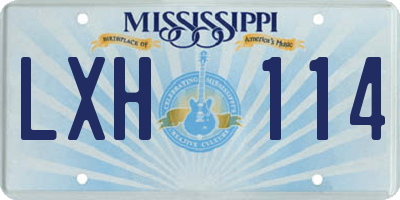 MS license plate LXH114