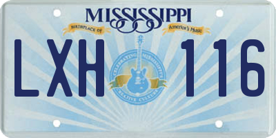 MS license plate LXH116