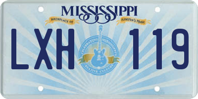 MS license plate LXH119