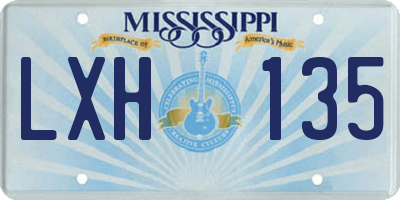 MS license plate LXH135