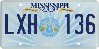 MS license plate LXH136