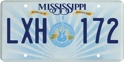 MS license plate LXH172