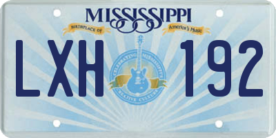 MS license plate LXH192