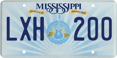 MS license plate LXH200