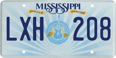 MS license plate LXH208