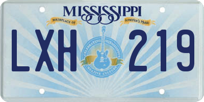 MS license plate LXH219