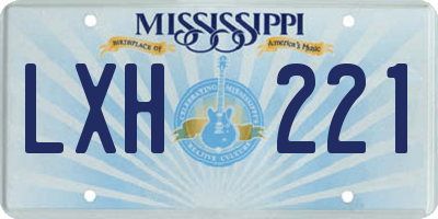 MS license plate LXH221